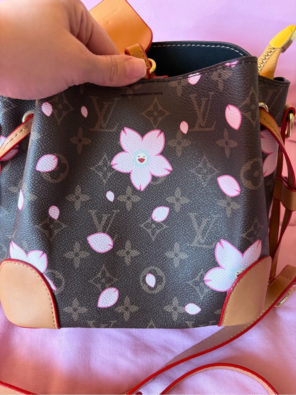 Brown cherry blossom bag - Picture 2 of 5